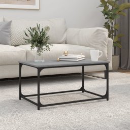 Masuta cafea, gri sonoma, 80x50x40 cm lemn prelucrat si fier GartenMobel Dekor