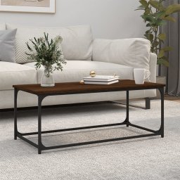 Masuta cafea stejar maro 102x50x40 cm lemn prelucrat si fier GartenMobel Dekor