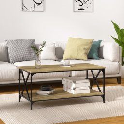 Masuta cafea, stejar sonoma 100x50x45 cm lemn prelucrat si fier GartenMobel Dekor