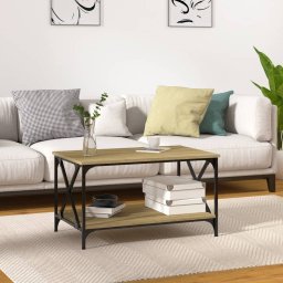 Masuta cafea, stejar sonoma, 80x50x45 cm lemn prelucrat si fier GartenMobel Dekor