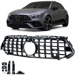 Grilaj radiator sport negru lucios pentru Mercedes A-Class W177 V177 Facelift 2022