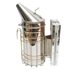 Afumator apicol din inox 190 mm cu scut termic si burduf din piele