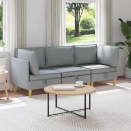 Set de mobilier pentru living 3 pcs Gri deschis Tesatura GartenMobel Dekor