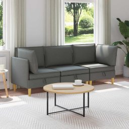 Set de mobilier pentru living 3 pcs Gri închis Tesatura GartenMobel Dekor