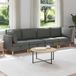 Set de mobilier pentru living 4 pcs Gri închis Tesatura GartenMobel Dekor