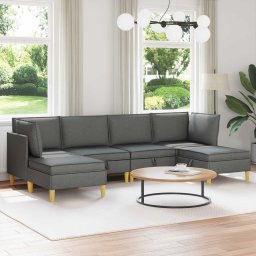 Set de mobilier pentru living 6 pcs Gri închis Tesatura GartenMobel Dekor