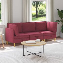 Set de mobilier pentru living cu perna 3 pcs Rosu Vin Tesatura GartenMobel Dekor