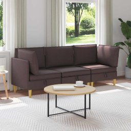 Set de mobilier pentru living 3 pcs Maro închis Tesatura GartenMobel Dekor
