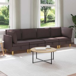 Set de mobilier pentru living 4 pcs Maro închis Tesatura GartenMobel Dekor