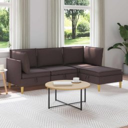 Set de mobilier pentru living 4 pcs Maro închis Tesatura GartenMobel Dekor