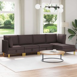 Set de mobilier pentru living 5 pcs Maro închis Tesatura GartenMobel Dekor