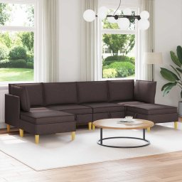 Set de mobilier pentru living 6 pcs Maro închis Tesatura GartenMobel Dekor