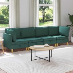 Set de mobilier pentru living 4 pcs Verde închis Tesatura GartenMobel Dekor