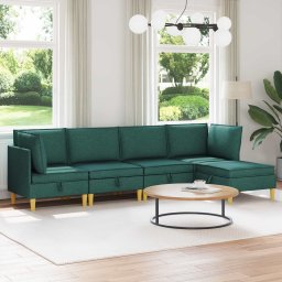 Set de mobilier pentru living 5 pcs Verde închis Tesatura GartenMobel Dekor