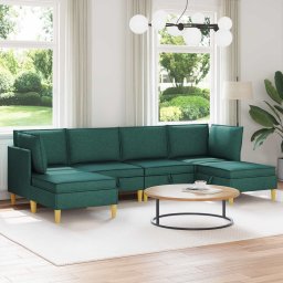 Set de mobilier pentru living 6 pcs Verde închis Tesatura GartenMobel Dekor