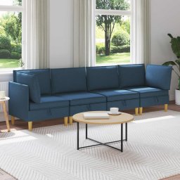 Set de mobilier pentru living cu perna 4 pcs albastru Tesatura GartenMobel Dekor