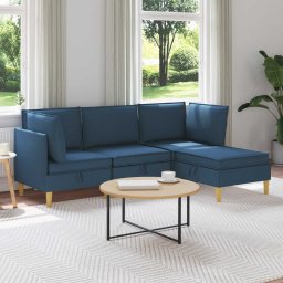 Set de mobilier pentru living cu perna 4 pcs albastru Tesatura GartenMobel Dekor