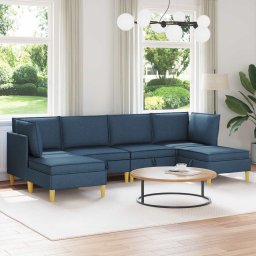Set de mobilier pentru living cu perna 6 pcs albastru Tesatura GartenMobel Dekor