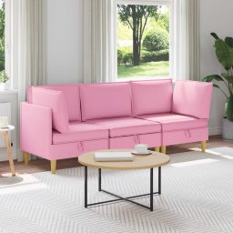 Set de mobilier pentru living cu perna 3 pcs Roz Tesatura GartenMobel Dekor