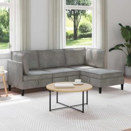 Set de mobilier pentru living 4 pcs Gri deschis Catifea GartenMobel Dekor