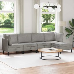 Set de mobilier pentru living 5 pcs Gri deschis Catifea GartenMobel Dekor