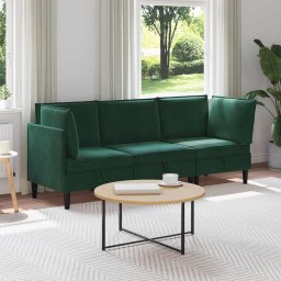 Set de mobilier pentru living 3 pcs Verde închis Catifea GartenMobel Dekor
