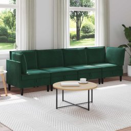 Set de mobilier pentru living 4 pcs Verde închis Catifea GartenMobel Dekor