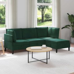 Set de mobilier pentru living 4 pcs Verde închis Catifea GartenMobel Dekor