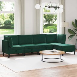 Set de mobilier pentru living 5 pcs Verde închis Catifea GartenMobel Dekor