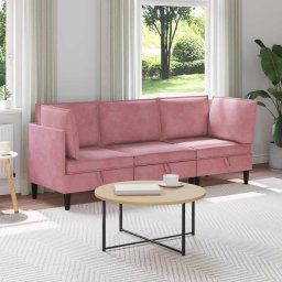 Set de mobilier pentru living cu perna 3 pcs Roz Catifea GartenMobel Dekor