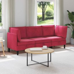 Set de mobilier pentru living cu perna 3 pcs Rosu Vin Catifea GartenMobel Dekor