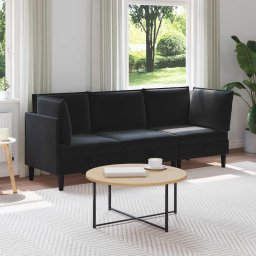 Set de mobilier pentru living cu perna 3 pcs Negru Catifea GartenMobel Dekor