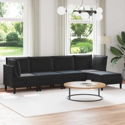Set de mobilier pentru living cu perna 5 pcs Negru Catifea GartenMobel Dekor