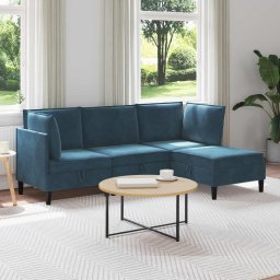 Set de mobilier pentru living cu perna 4 pcs albastru Catifea GartenMobel Dekor