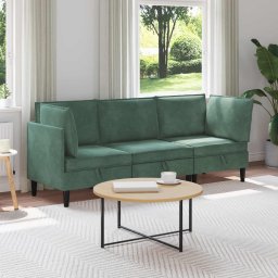 Set de mobilier pentru living 3 pcs Verde Marii Catifea GartenMobel Dekor