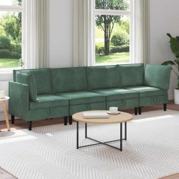 Set de mobilier pentru living 4 pcs Verde Marii Catifea GartenMobel Dekor
