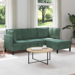 Set de mobilier pentru living 4 pcs Verde Marii Catifea GartenMobel Dekor