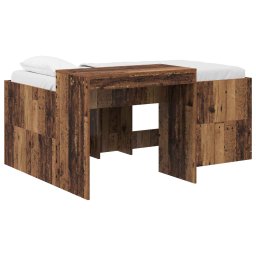 Cadru de Pat Inalt pentru Copii cu Birou Lemn vechi GartenMobel Dekor