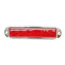 Lampa laterala de gabarit LED rosie 12-24V, 155x37 mm, rama cromata Breckner Germany