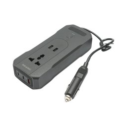 Invertor auto 12V la 220V 200W cu USB, USB-C si display LED