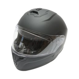 Casca moto integrala Grit neagra cu viziera transparenta, marimea XL