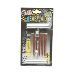 Kit reparatie anvelope tubeless la rece cu snur, adeziv si unelte