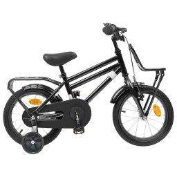 Bicicleta pentru Copii 12 Inci pentru 2-4 ani Negru GartenMobel Dekor