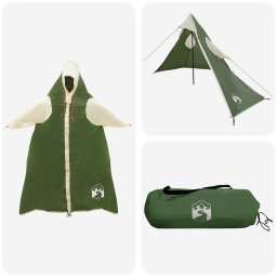 Pelerina de ploaie 2-în-1 cu gluga Verde 262 x 126 x 130 cm GartenMobel Dekor