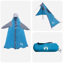 Pelerina de ploaie 2-în-1 cu gluga albastru 262 x 126 x 130 cm GartenMobel Dekor