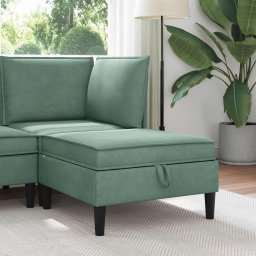 Taburet cu depozitare Verde Marii Catifea GartenMobel Dekor