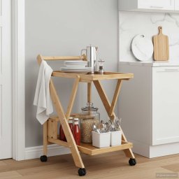 Carucior de bucatarie cu roti Maro deschis 65 x 40,5 x 76,5 cm GartenMobel Dekor