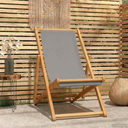 Scaun de plaja Gri deschis Lemn solid de tec GartenMobel Dekor