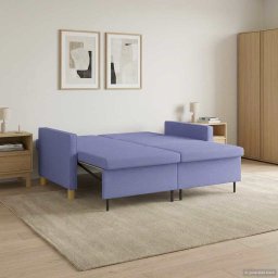 Canapea extensibila Albastru Jeans Tesatura GartenMobel Dekor