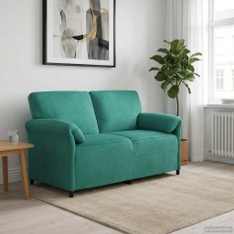 Canapea cu 2 locuri Turcoaz 158 x 83 x 95 cm Catifea GartenMobel Dekor